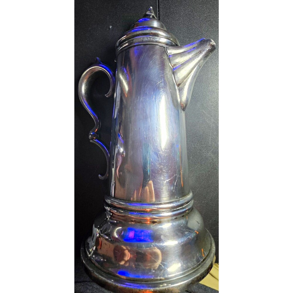 Antique c1900 Wallace Bros Silver Co #750 Quadruple Plate Chocolate Pot 12.75"